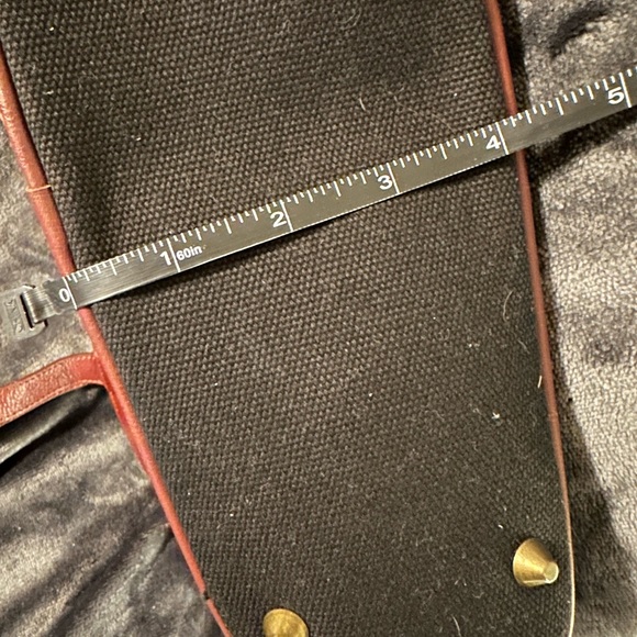 Scala Embroidered Twin Palms and Pineapple Black with Brown Leather Trim Handbag - Picture 11 of 15